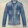 Collarless denim jacket Collarless denim jacket