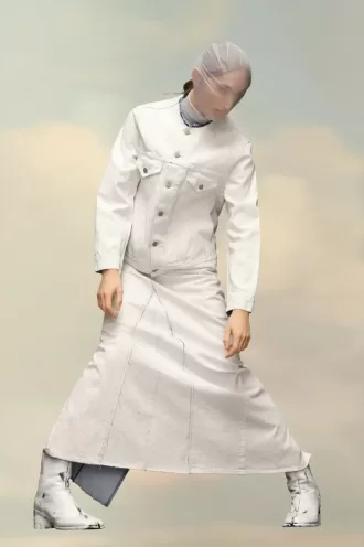 Collarless Denim Jacket