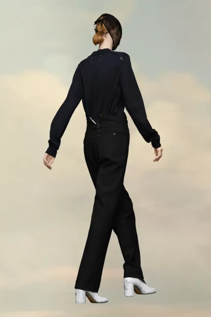 Herringbone Wool Pleated Trousers Herringbone Wool Pleated Trousers