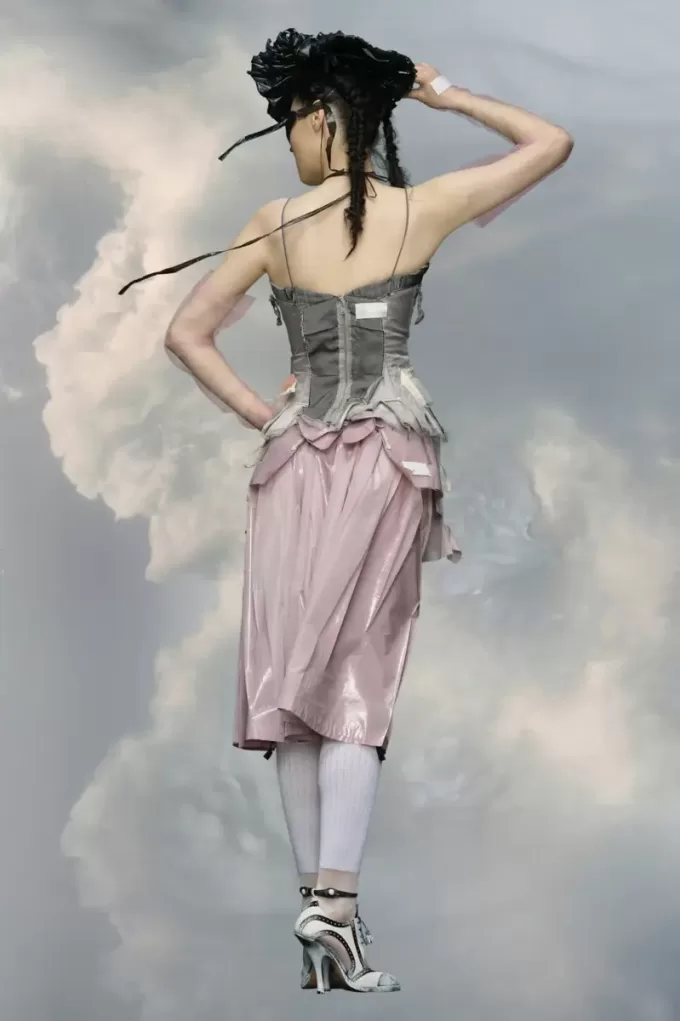 Laminated taffeta midi skirt Laminated taffeta midi skirt