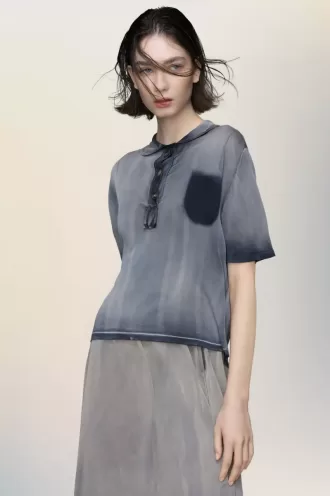 Maison Margiela Sun-faded polo top Maison Margiela Sun-faded polo top