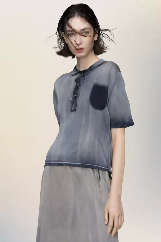 Maison Margiela Sun-faded polo top Maison Margiela Sun-faded polo top