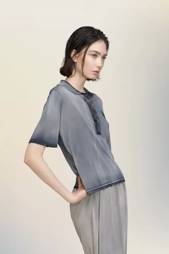 Maison Margiela Sun-faded polo top Maison Margiela Sun-faded polo top