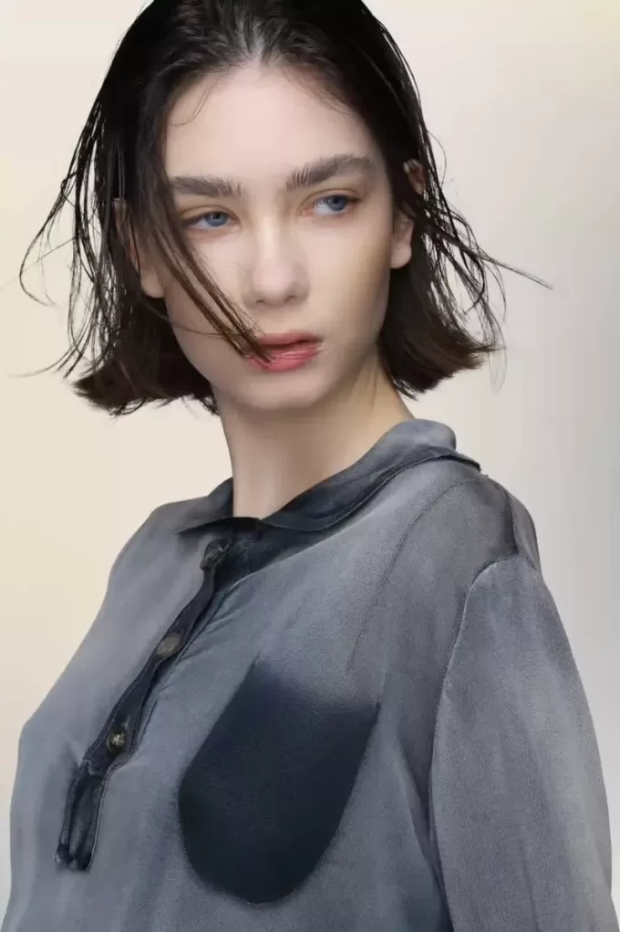 Maison Margiela Sun-faded polo top Maison Margiela Sun-faded polo top