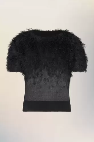 Retrograde silk knit top