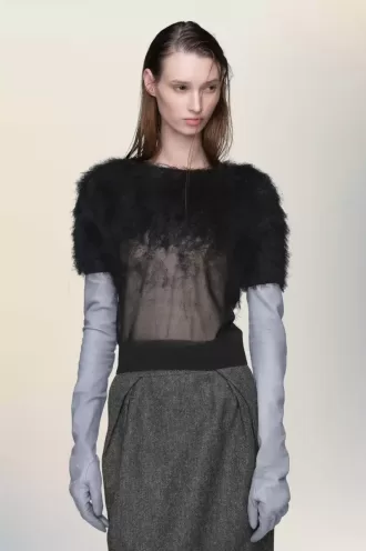 Retrograde silk knit top